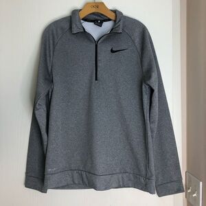 Nike Dri Fit 1/4 Zip Fleece Lined Gray Pullover